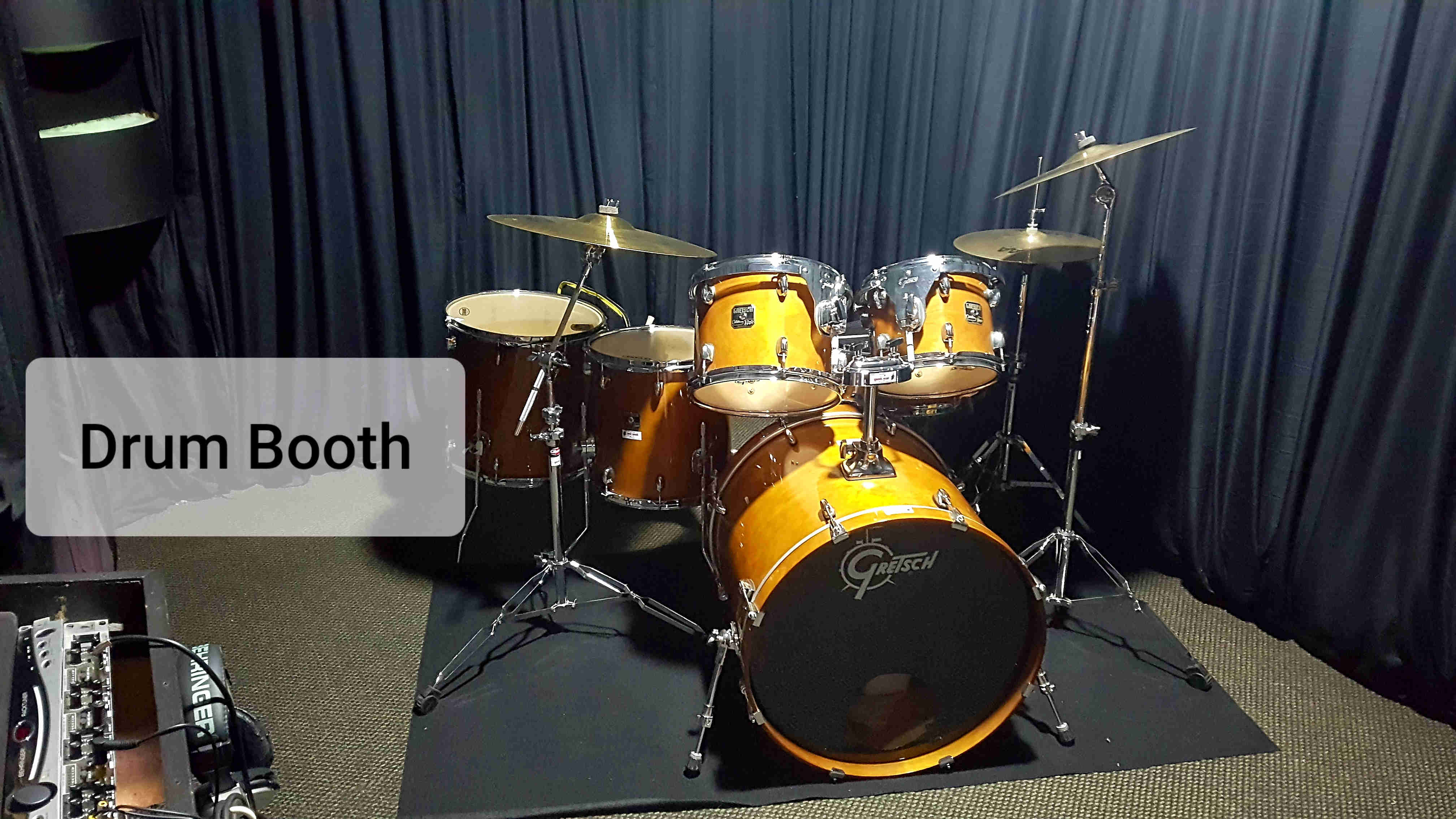 Drum Booth with Gretsch Catalina Maple at Sounds Right Studio Records Springs